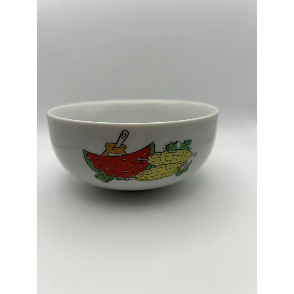 Vintage Disney Mickey Minnie Porcelain Childrens Bowl Goofy Donald Pluto Japan